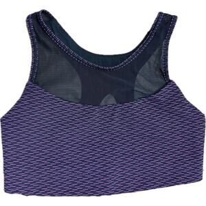 Lululemon Athletica Black & Pink Dot Dash Mesh Racerback Strappy Sports Bra Sz 8